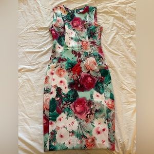 Calvin Klein Sleeveless Floral Business Dress Size 4